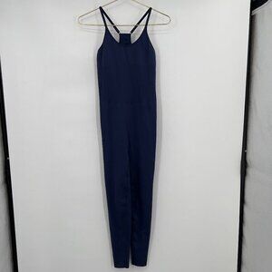 PINK Active Navy Blue Full-Length Bodysuit One-Piece Jumpsuit Women’s Small